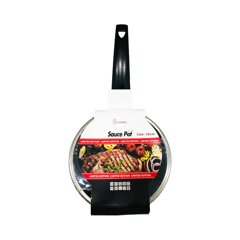 Ideal Living Sauce Pot With Glass Lid 16cm - Image 2