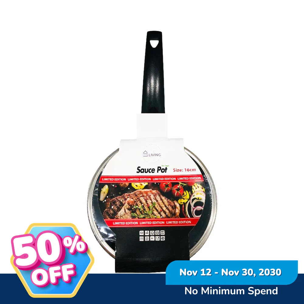 Ideal Living Sauce Pot With Glass Lid 16cm - Image 4