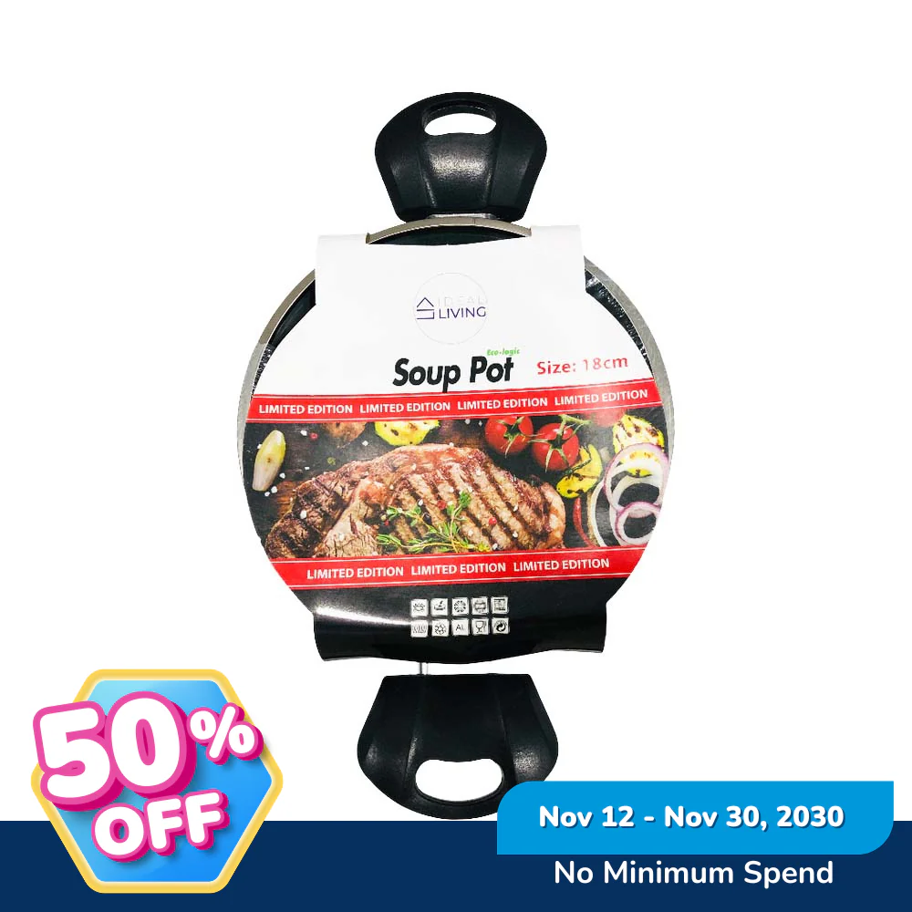 Ideal Living Soup Pot With Glass Lid 18cm - Image 4