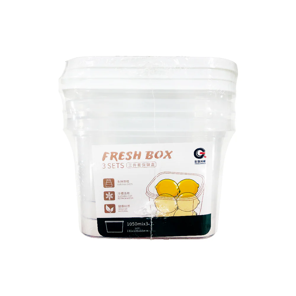 Ideal Living Square Food Keeper 1050ml x 3's - Image 2