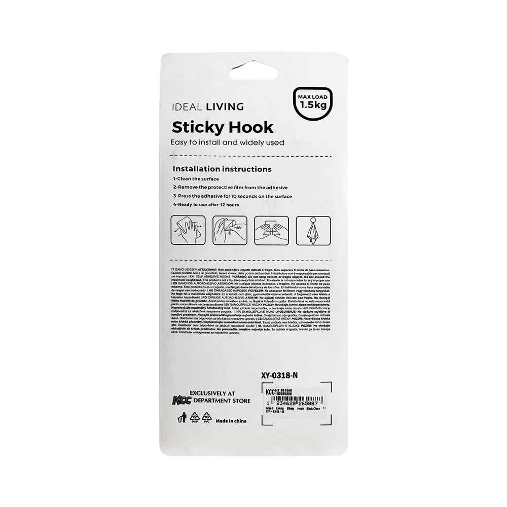 Ideal Living Sticky Hook Clear - Image 2