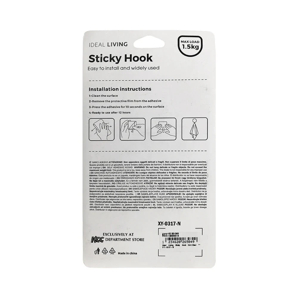 Ideal Living Sticky Hook Clear - Image 4