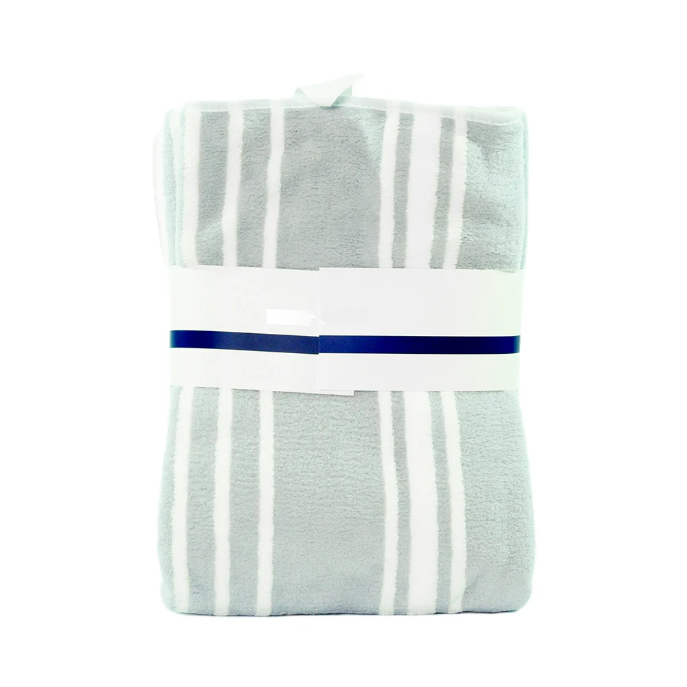Ideal Living Stripe Fleece Bath Towel 2's - Image 2