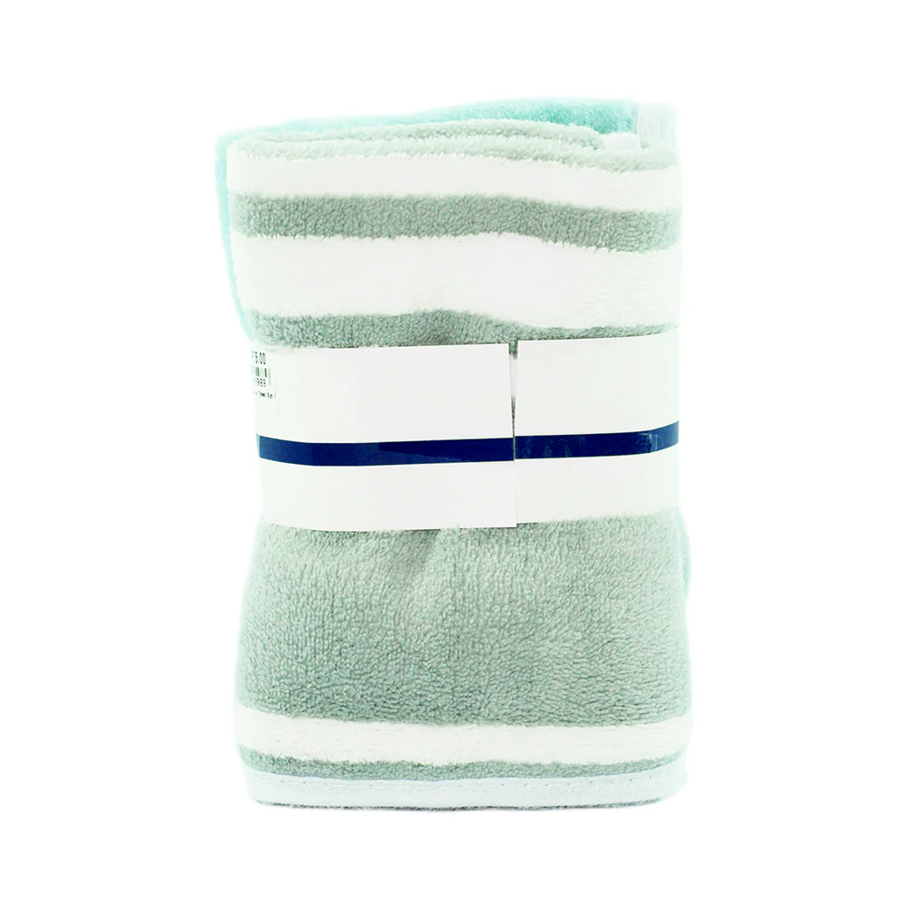 Ideal Living Stripe Fleece Face Towel 2's - Image 2