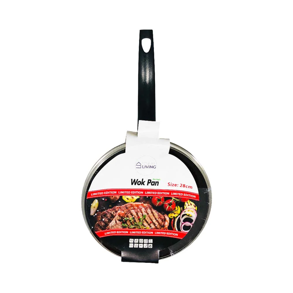 Ideal Living Wok Pan With Glass Lid 28cm - Image 5