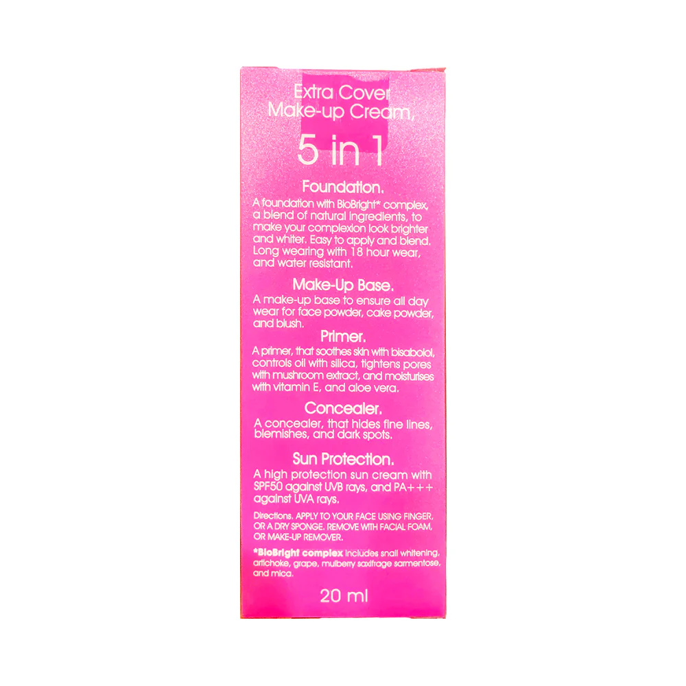 In2it BB Bright Extra Cover SPF 50 PA+++ 5in1 Make Up Cream Ivory - Image 2