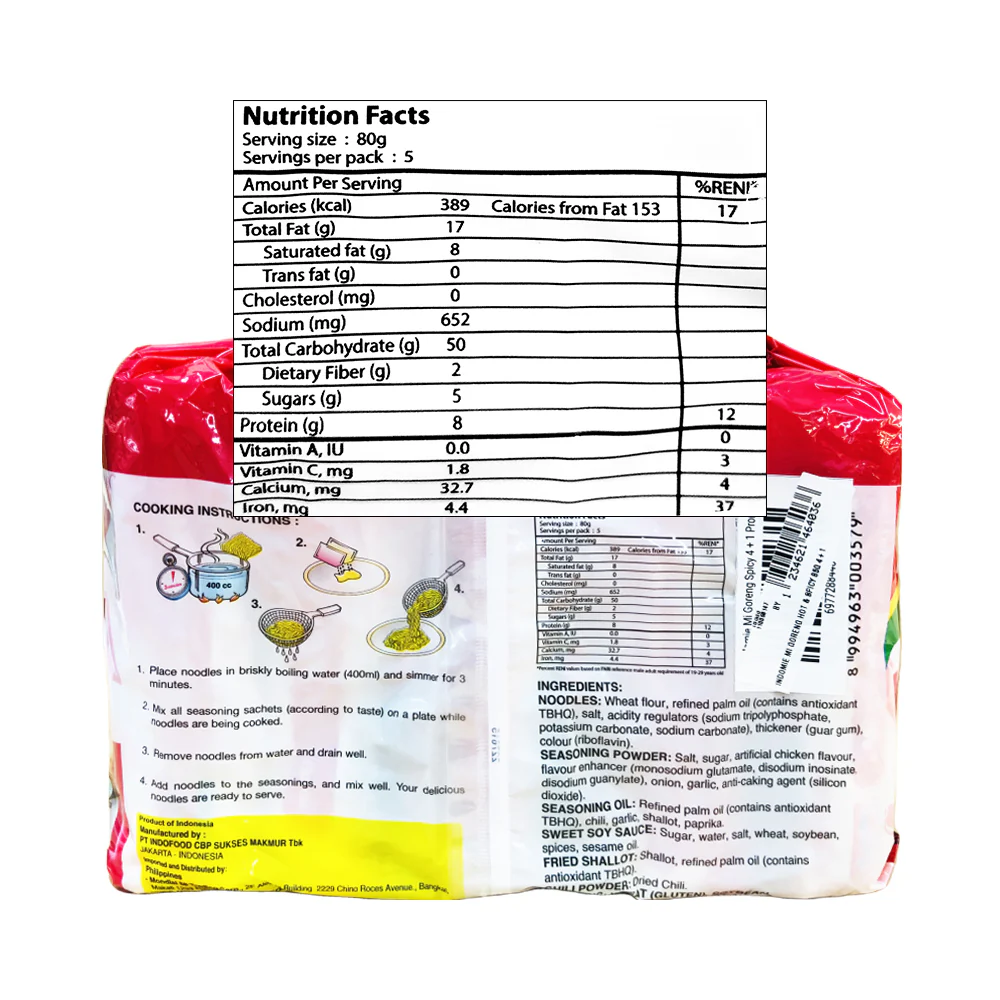 Indomie Mi Goreng Hot And Spicy 85g x 4's +1 - Image 2