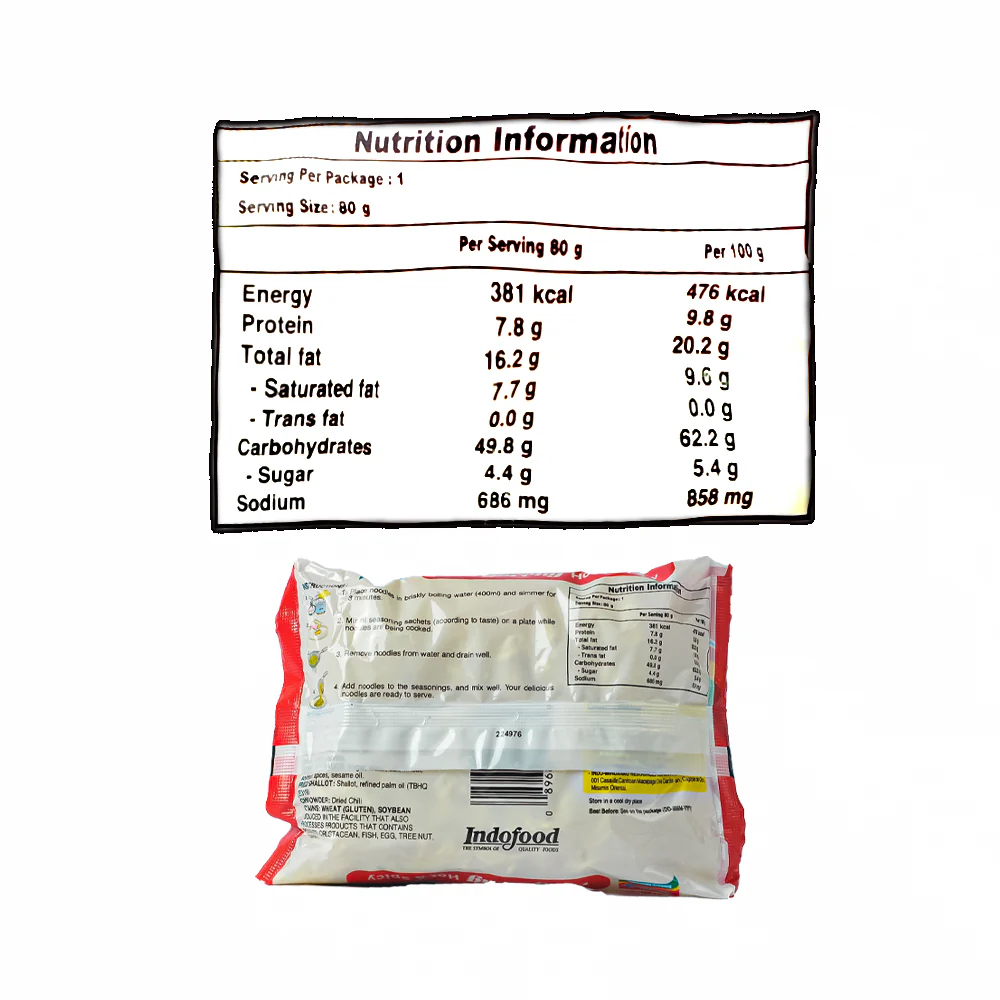 Indomie Mi Goreng Instant Noodles Pedas 80g - Image 3