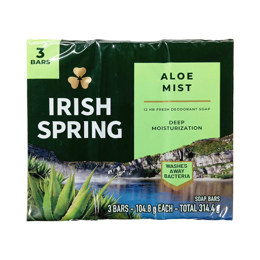 Irish Spring Bar Soap Aloe Mist 104.8g (3.7oz) x 3's - Image 2