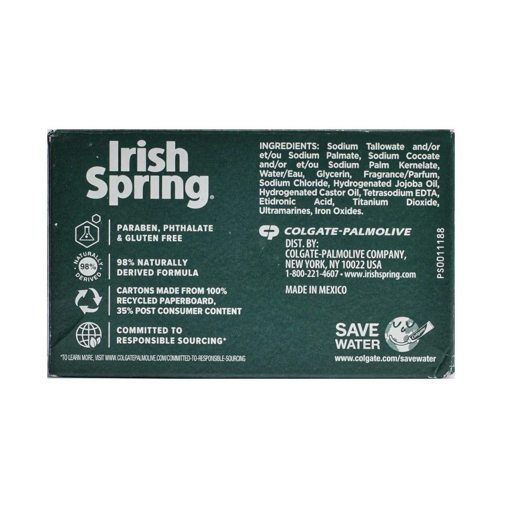 Irish Spring Deep Action Scrub Deodorant Bar Soap 104.8g (3.7oz) - Image 2