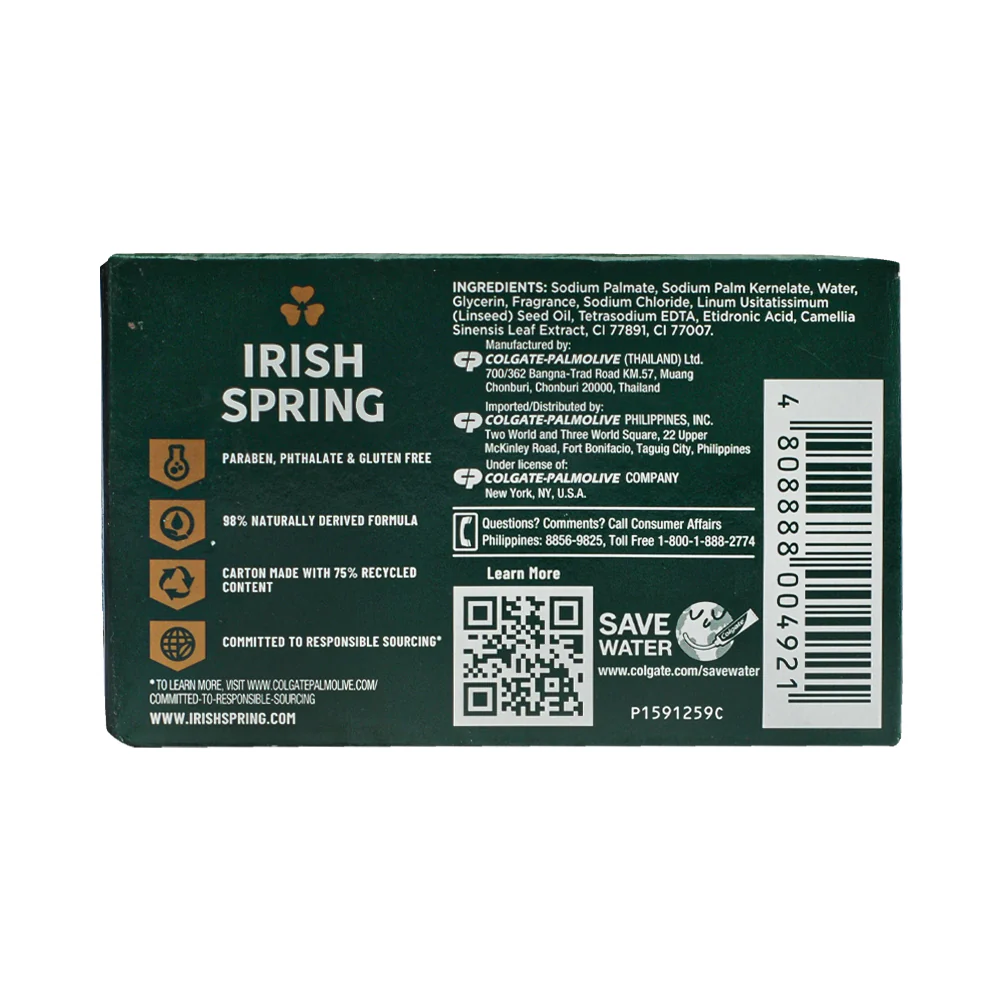 Irish Spring Icy Blast Deodorant Bar Soap 104.8g (3.7oz) - Image 2