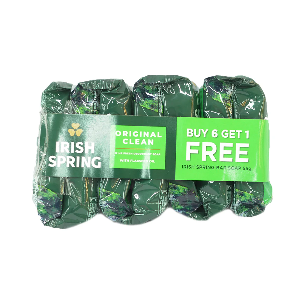 Irish Spring Soap Original Clean 55g x 6's + 1 - Image 2