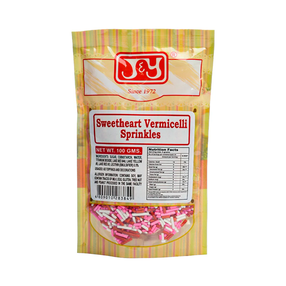 J & Y Sweetheart Vermicelli Sprinkles 100g