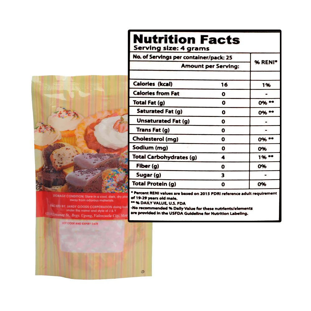J & Y Sweetheart Vermicelli Sprinkles 100g - Image 2