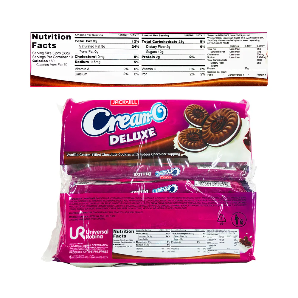 Jack 'n Jill Cream-O Deluxe Chocolate Cookies 33g x 10's - Image 2