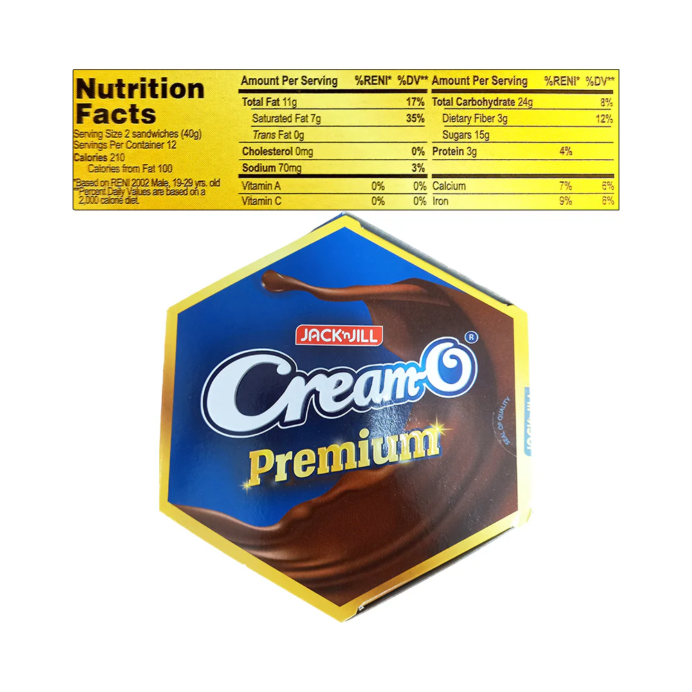 Jack 'n Jill Cream-O Premium Chocolate Coated Cookies Vanilla 40g x 12's - Image 2