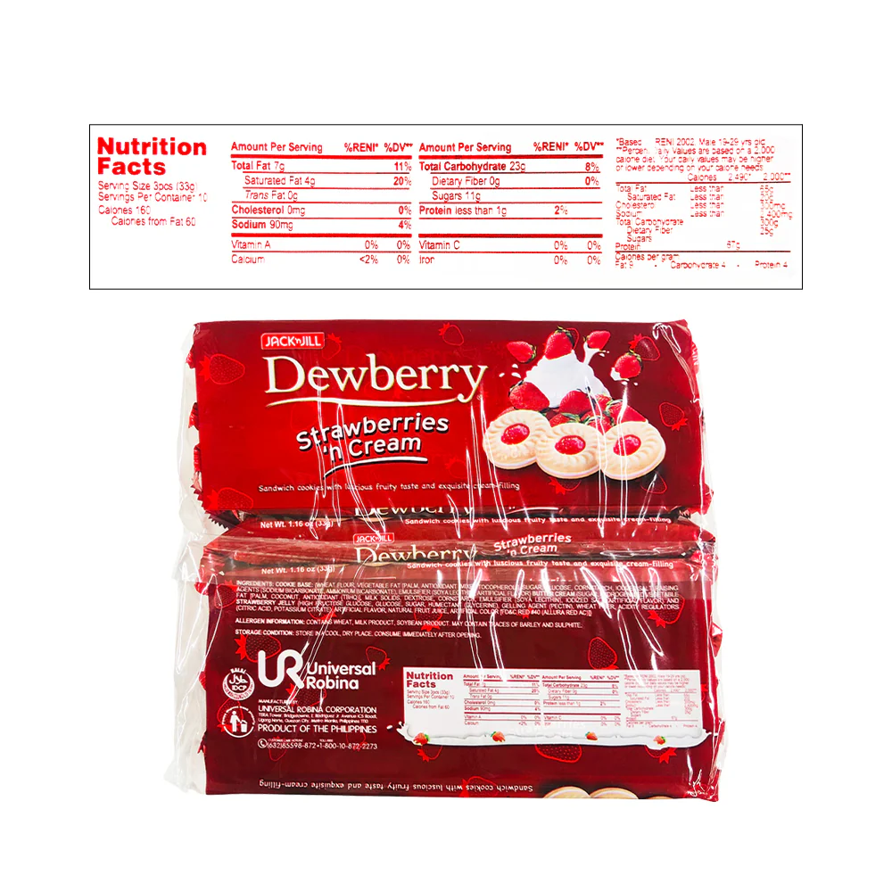 Jack 'n Jill Dewberry Cookies Strawberries 'n Cream 33g x 10's - Image 2