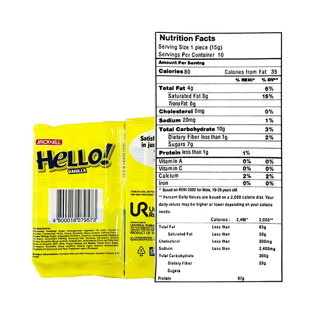 Jack 'n Jill Hello Choco-Coated Vanilla Filled Wafer 15g x 10's - Image 2