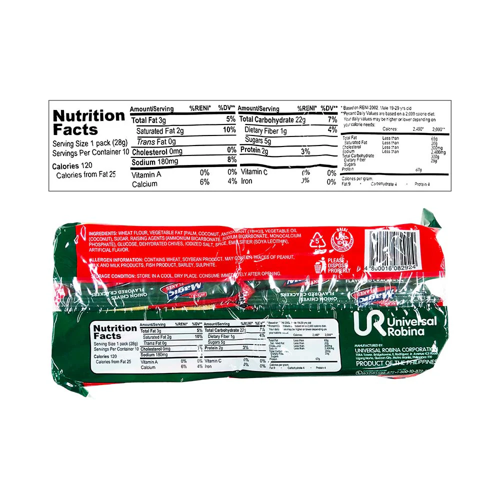 Jack 'n Jill Magic Flakes Crackers Onion Chives 28g x10's - Image 2