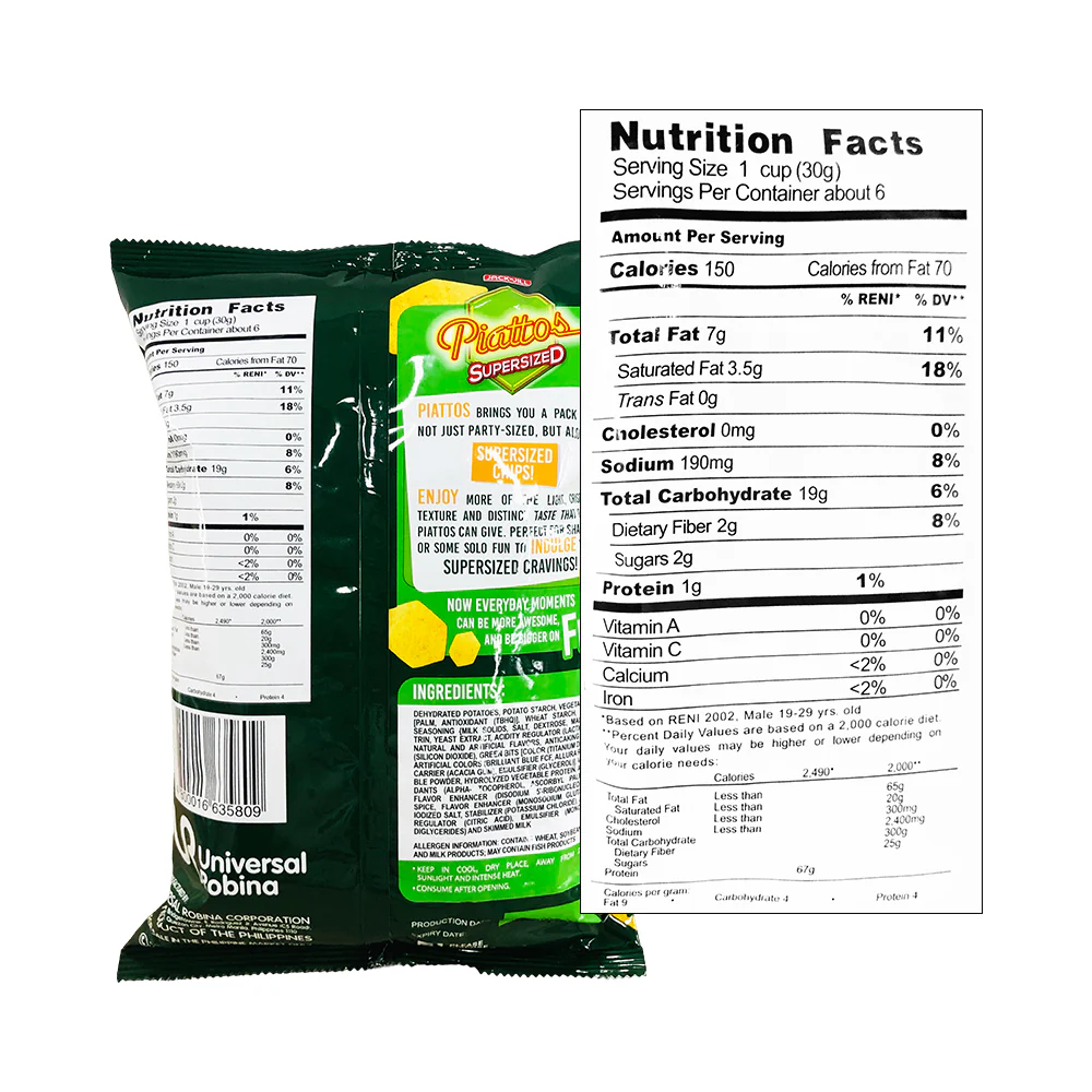 Jack 'n Jill Piattos Potato Crisps Sour Cream And Onion 170g - Image 2