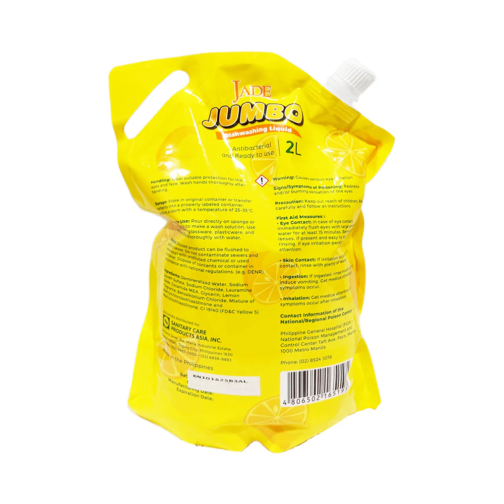 Jade Dishwashing Liquid Lemon 2L - Image 2