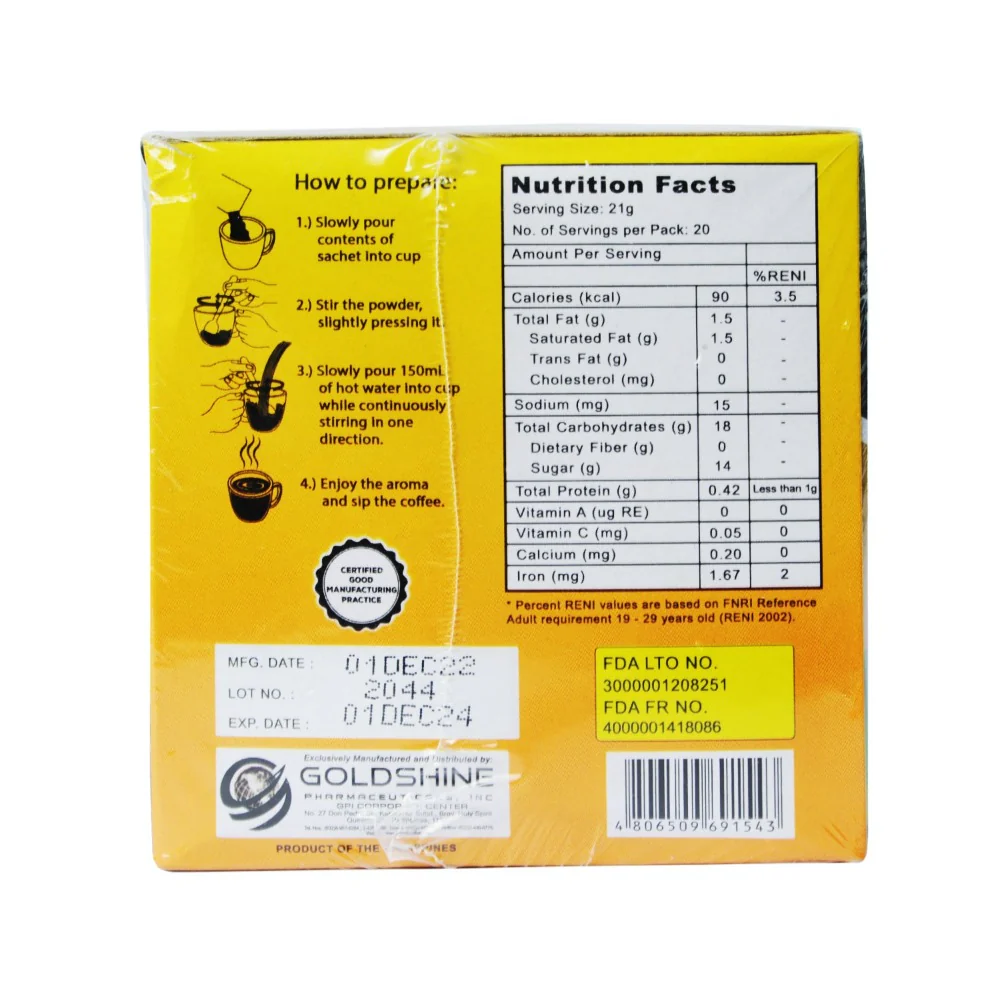 Jimm's 7 in 1 Coffee Mix 21g x 20 Sachets - Image 2