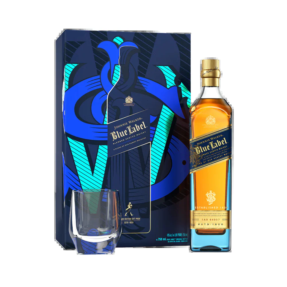 Johnnie Walker Whisky Blue Label 750ml Gift Pack - Image 2