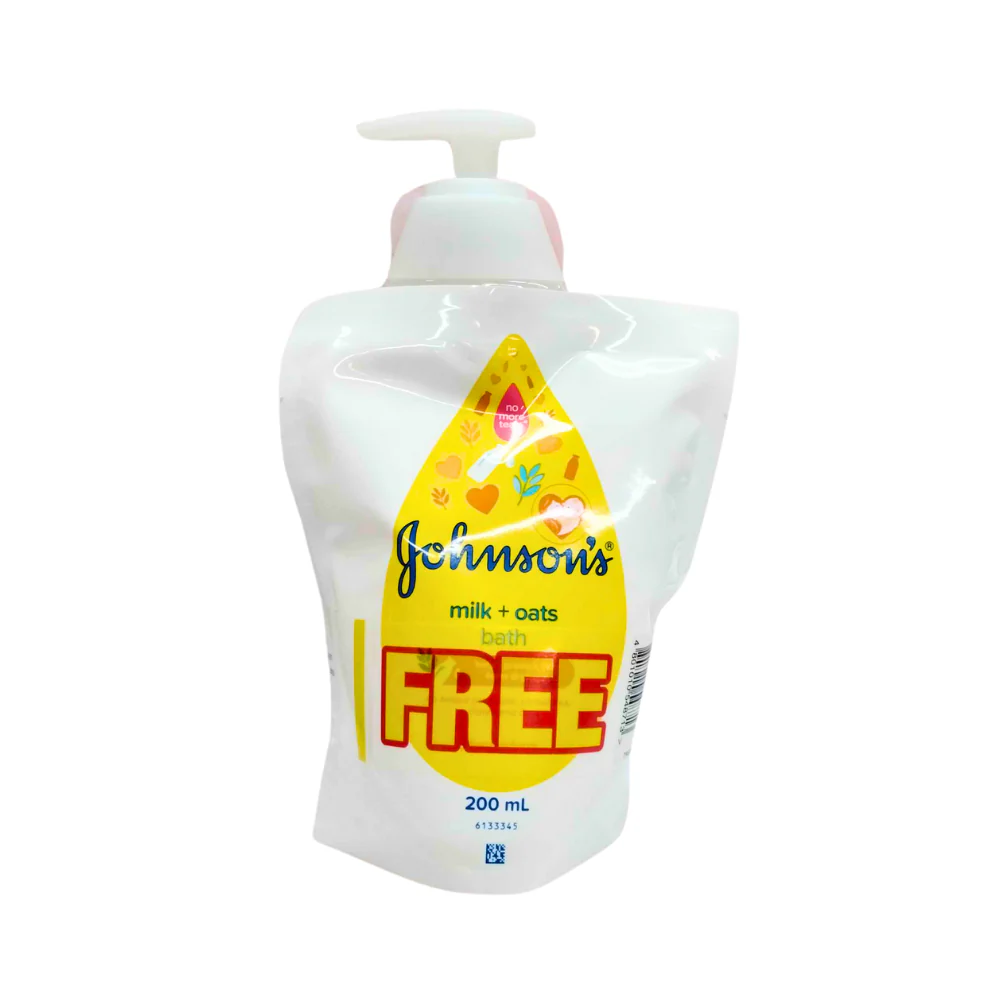 Johnson's Baby Bath Milk Plus Oats With Pump 500ml + Refill 200ml - Image 2
