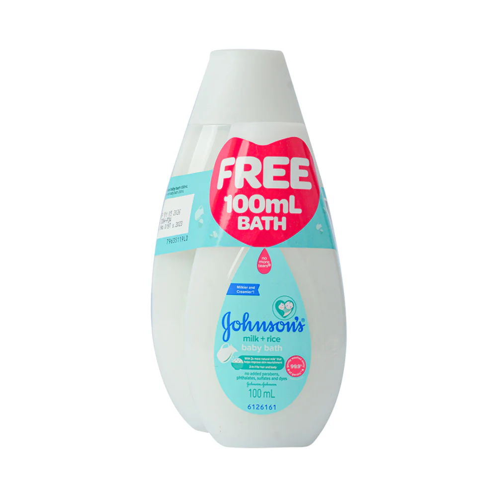 Johnson's Baby Bath Milk Plus Rice 200ml + 100ml