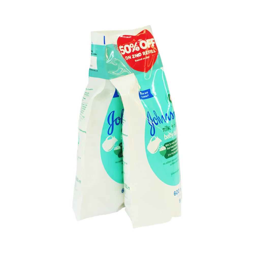 Johnson's Baby Bath Milk + Rice Refill 600ml x 2's - Image 2