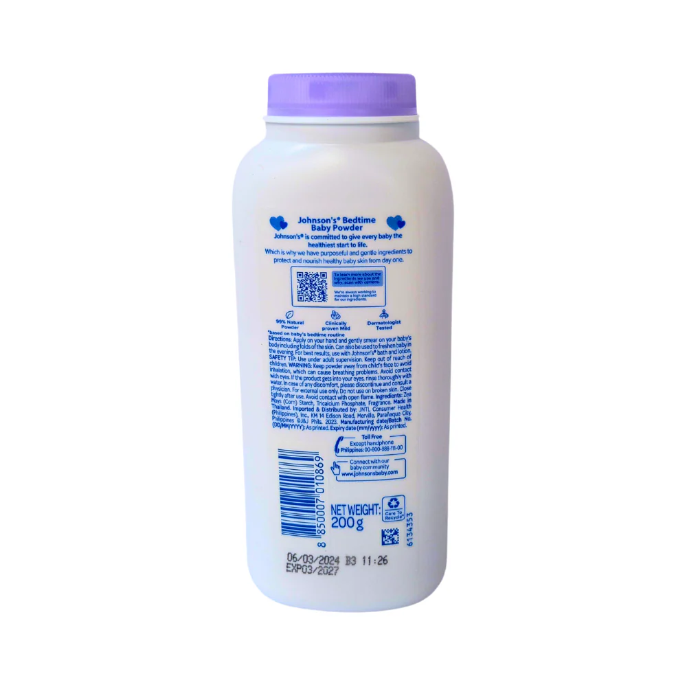 Johnson's Baby Powder Bedtime 200g - Image 2
