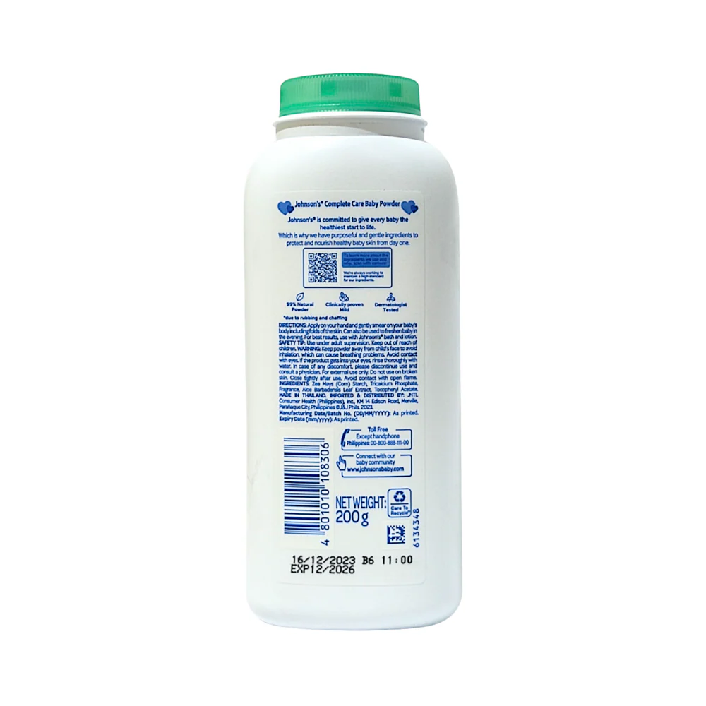 Johnson's Baby Powder Complete Care 200g - Image 2