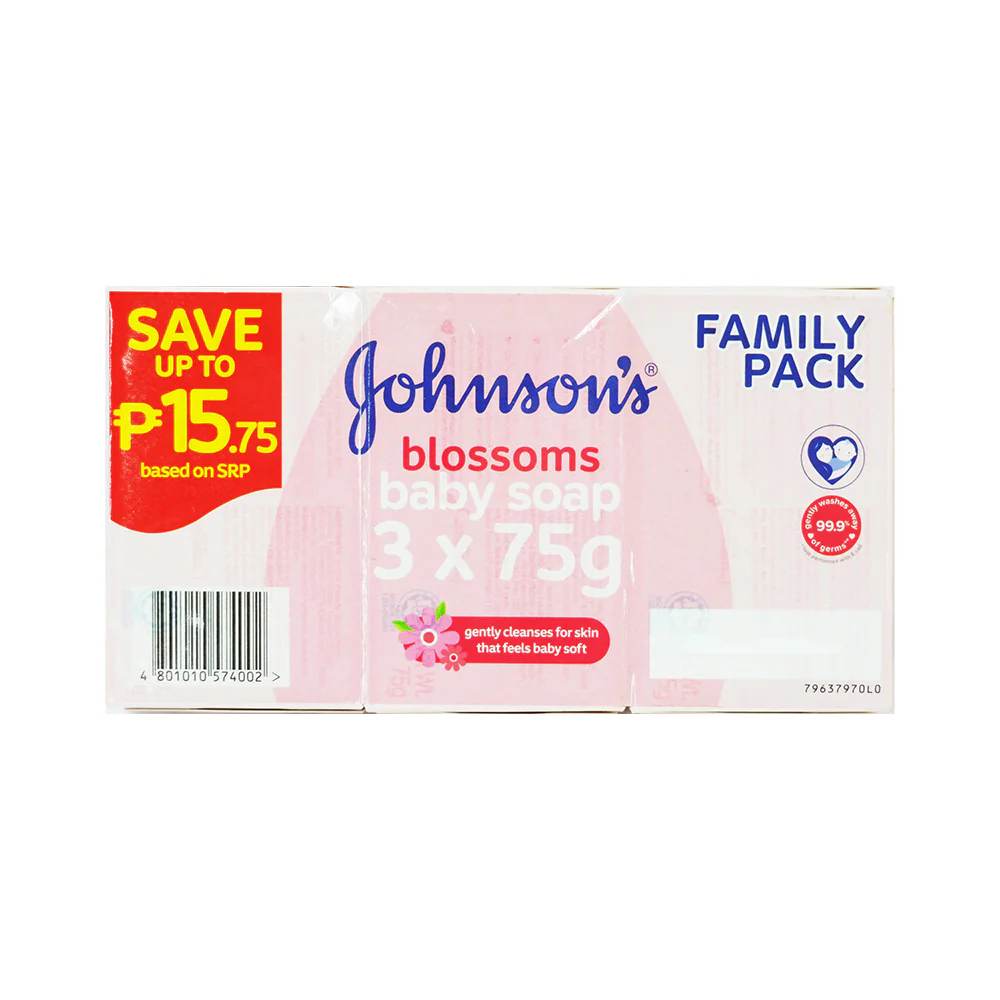 Johnson's Baby Soap Blossoms Family Pack 75g x 3's - Image 2