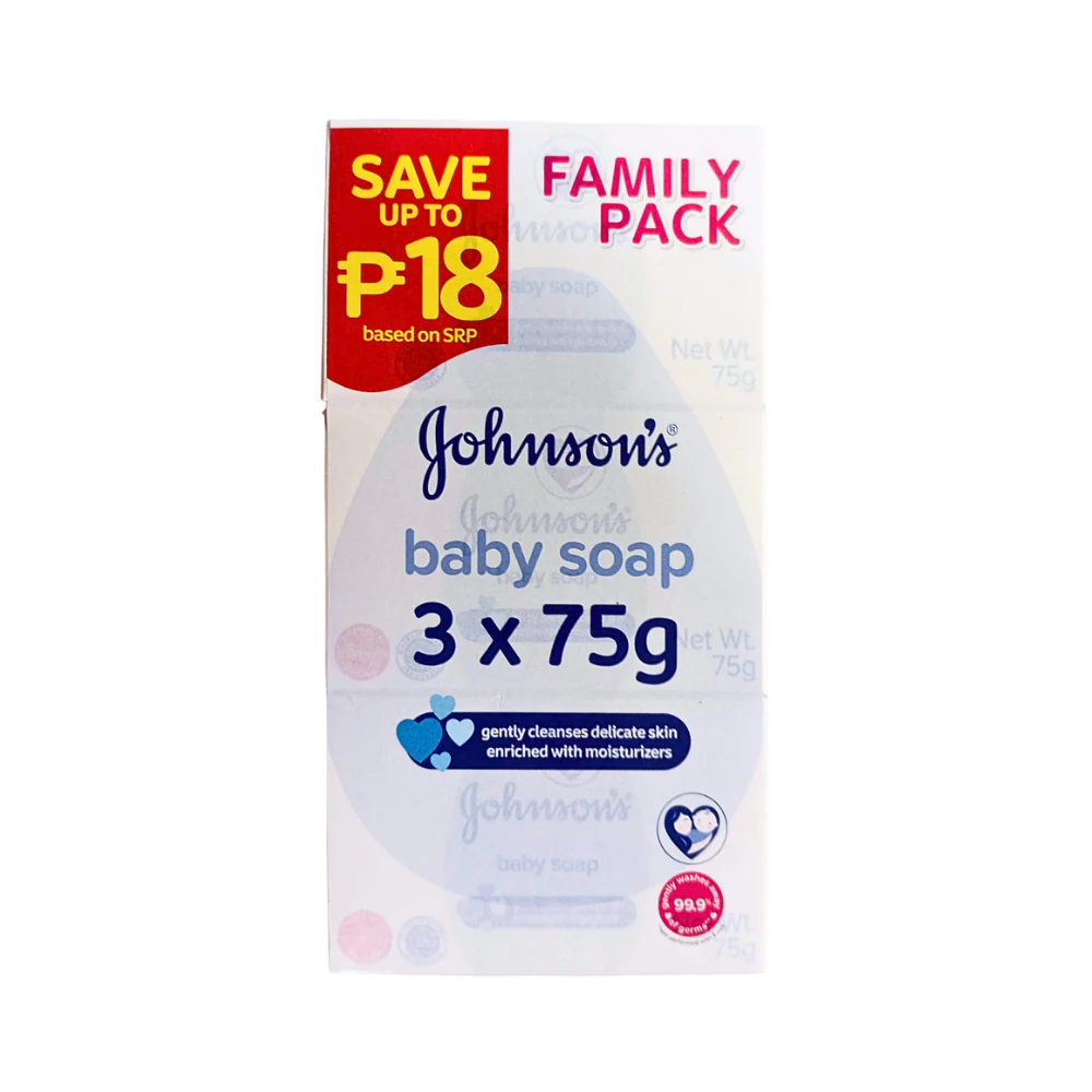 Johnson's Regular Baby Soap Family Pack 75g x 3's - Image 2