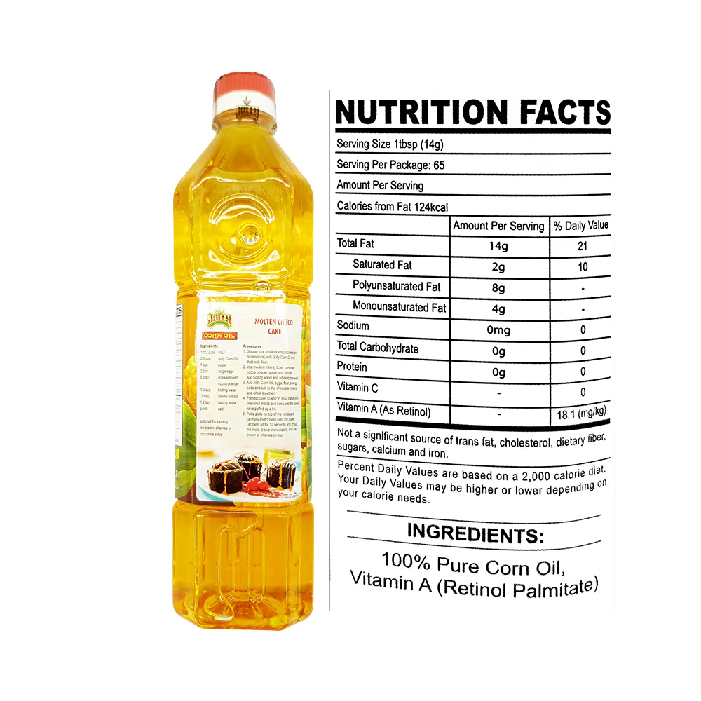 Jolly Corn Oil 100% Pure Cholesterol Free 1L - Image 2