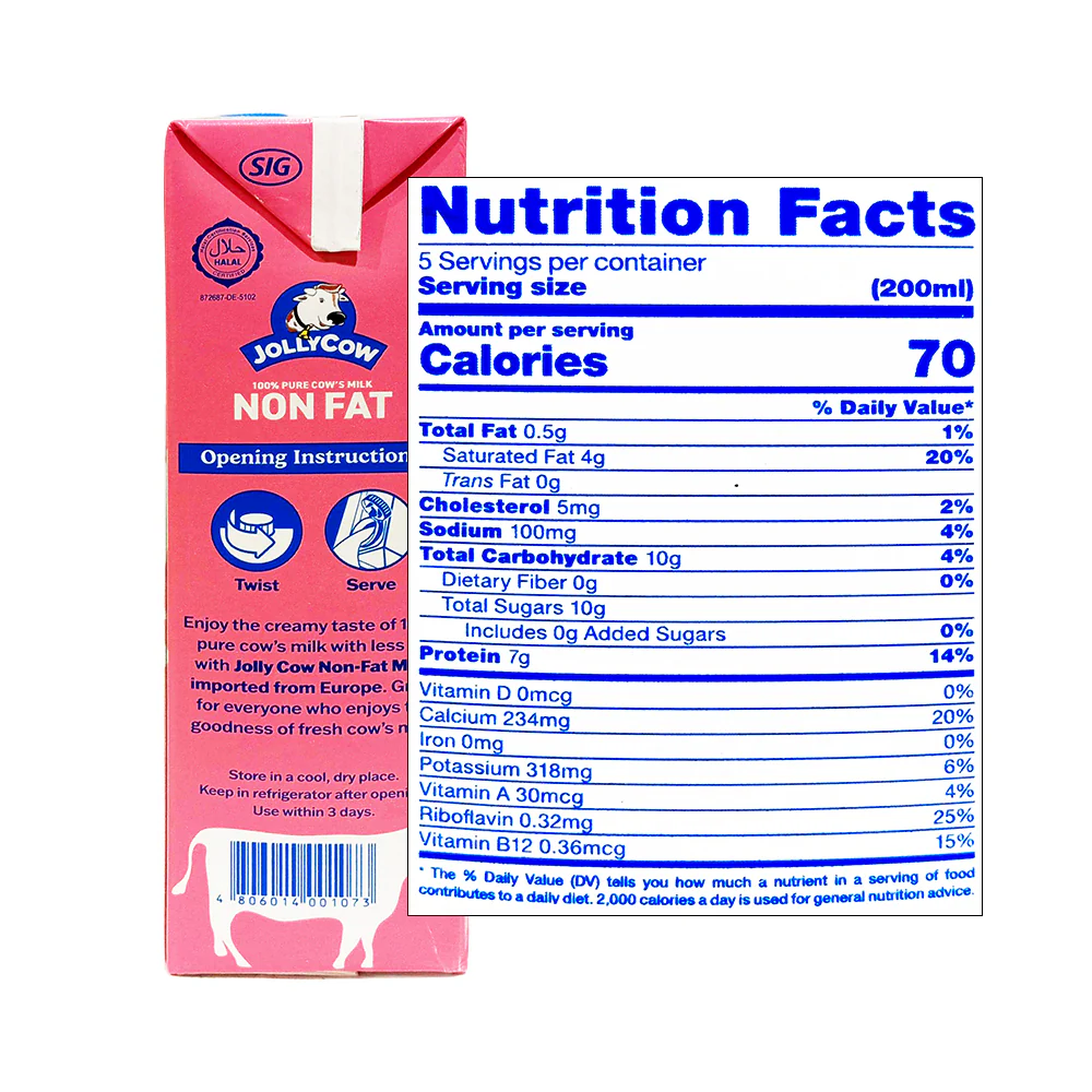 Jolly Cow Milk Non Fat 1L - Image 2