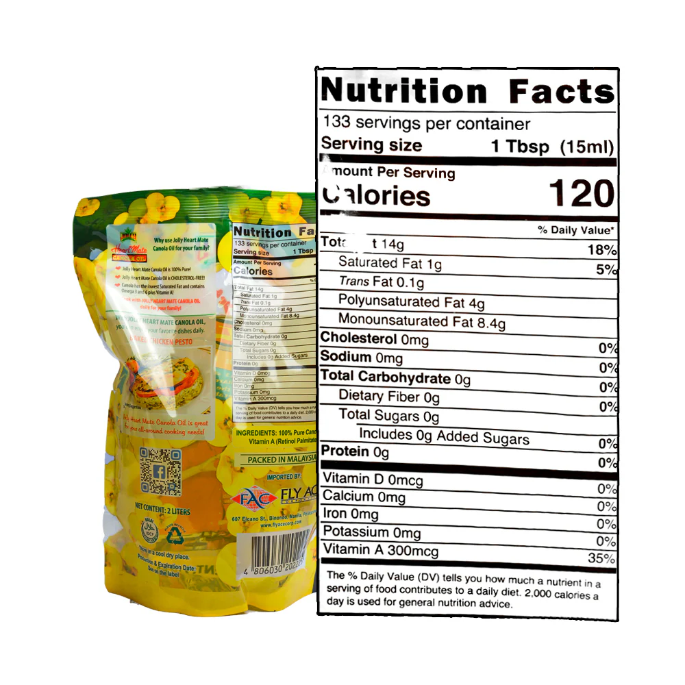 Jolly Heartmate Canola Oil Cholesterol Free SUP 2L - Image 2
