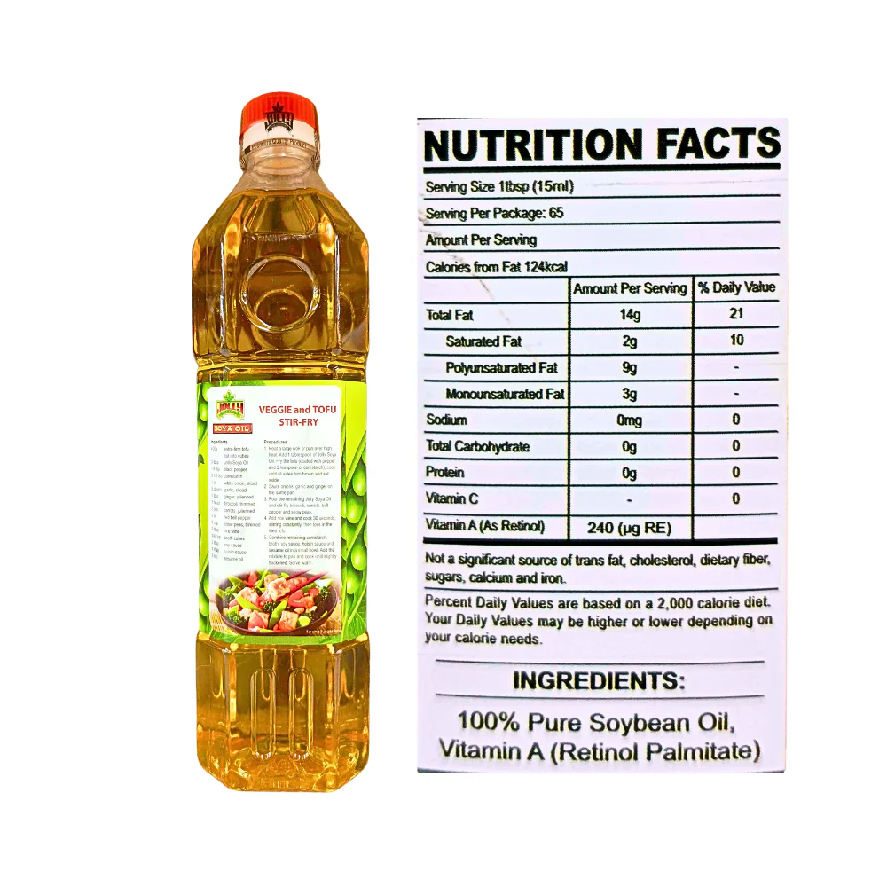 Jolly Soya Oil 100% Pure Cholesterol Free 1L - Image 3