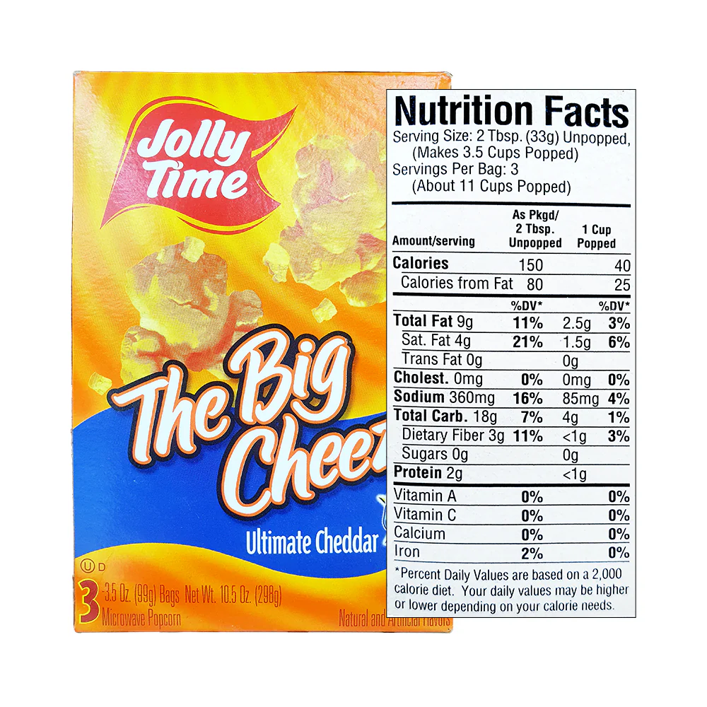 Jollytime Popcorn Cheddar Cheese 297.67g (10.5oz) - Image 2