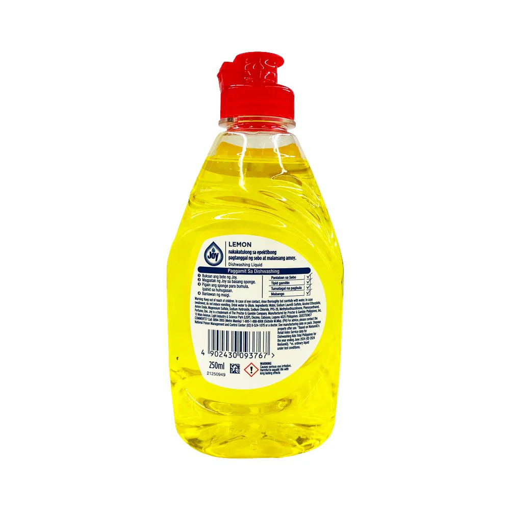 Joy Dishwashing Liquid Lemon 250ml - Image 2