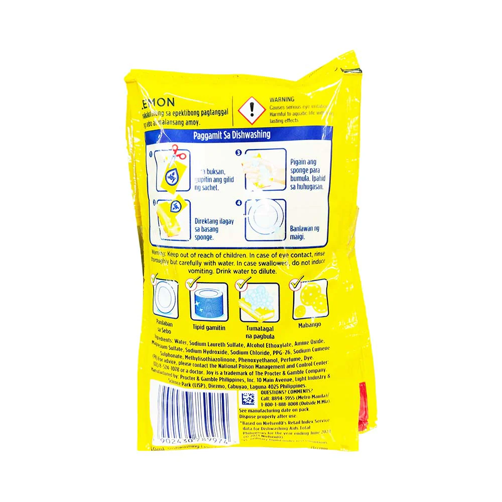 Joy Dishwashing Liquid Lemon 40ml 6's + 1 - Image 2