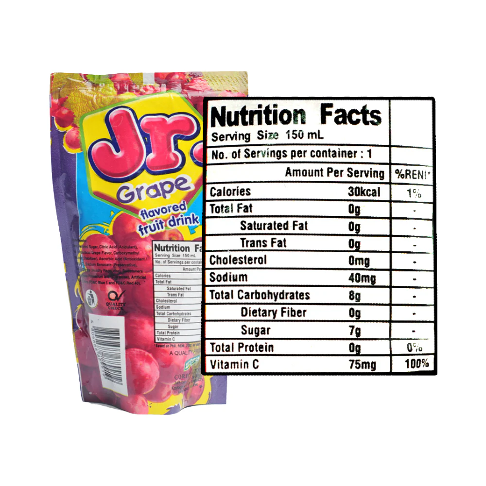 Jr. Fruit Drink Grape 150ml - Image 2