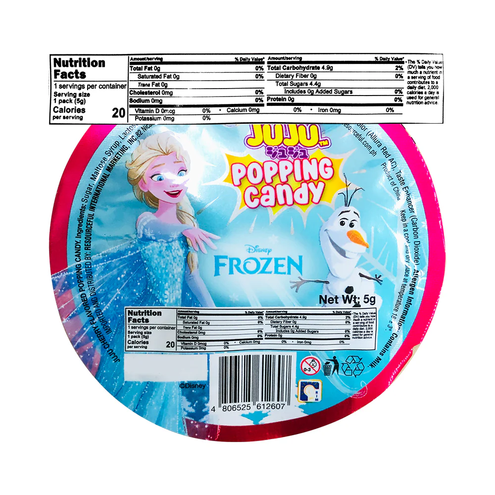 Juju Disney Frozen Popping Candy Cherry Flavor 5g - Image 2