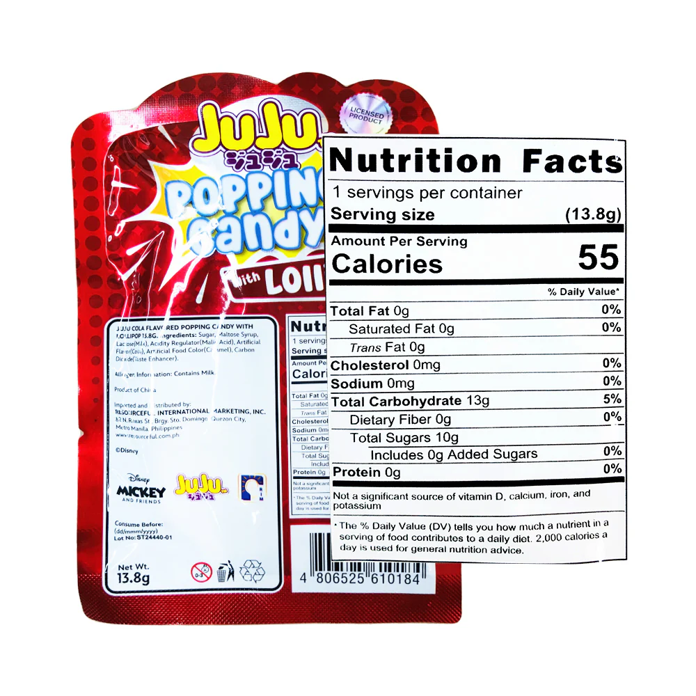 Juju Popping Candy Cola With Lollipop 13.8g - Image 2