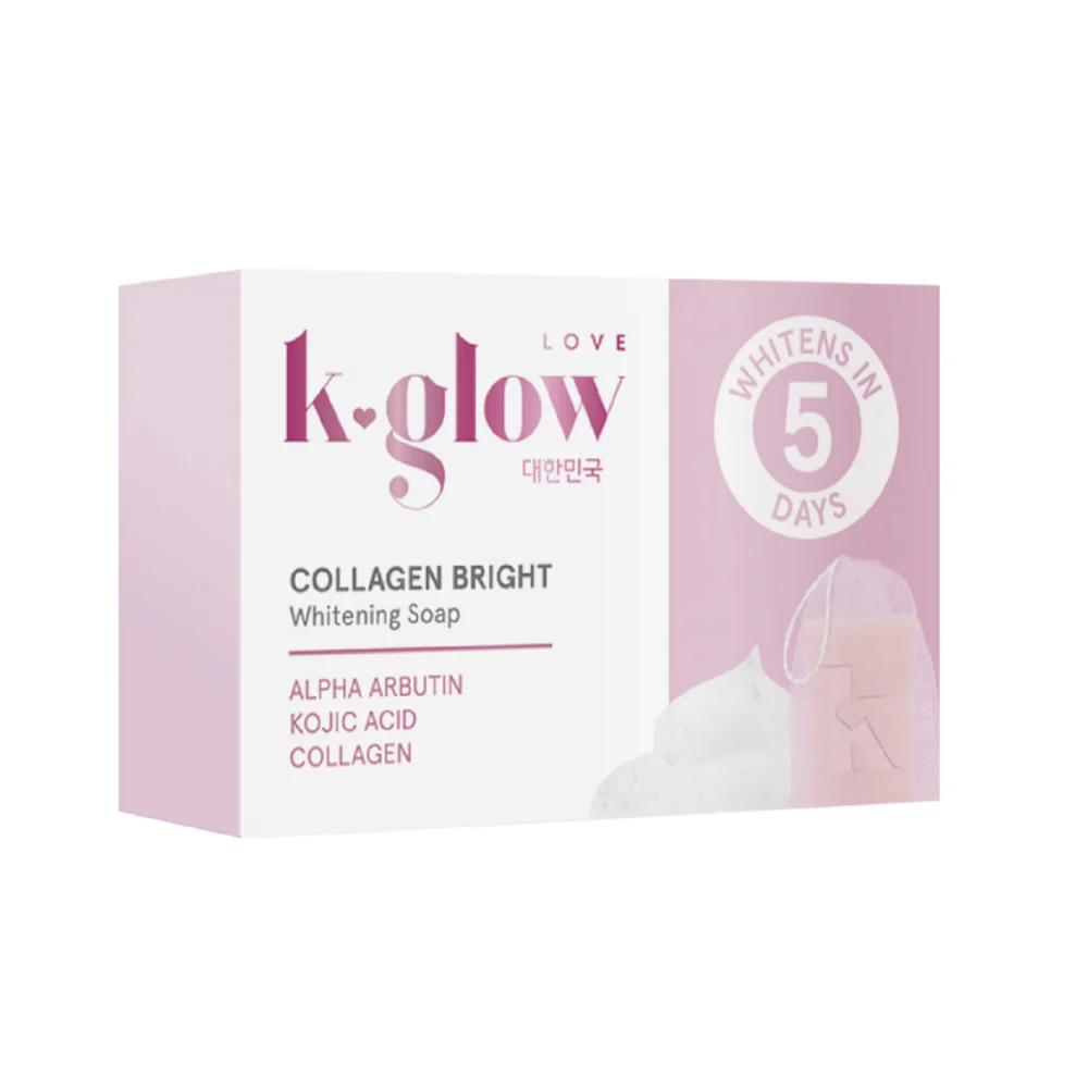 K Glow Collagen Bright Whitening Soap 90g - Image 2