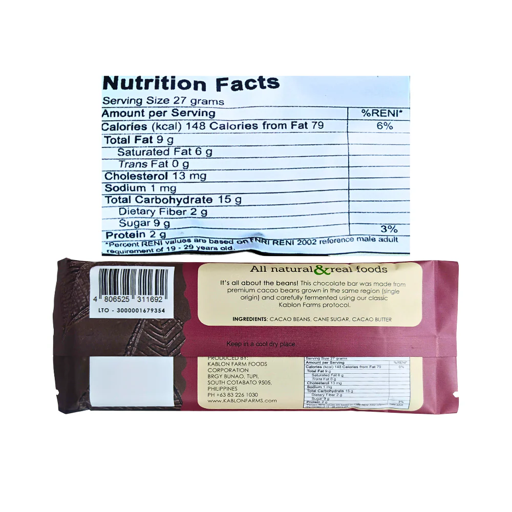 Kablon Farms Dark Chocolate Bar 48g - Image 4