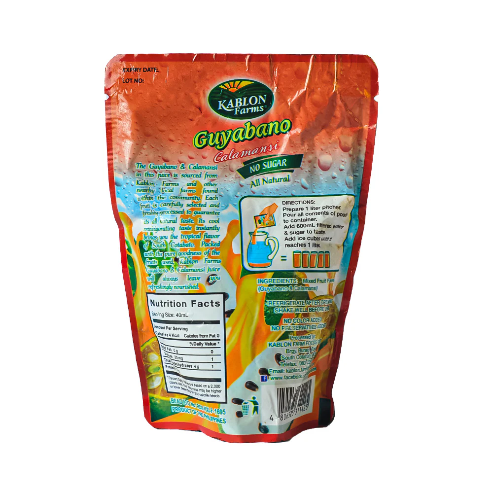 Kablon Juice Unsweetened Guyabano Calamansi 146ml - Image 2