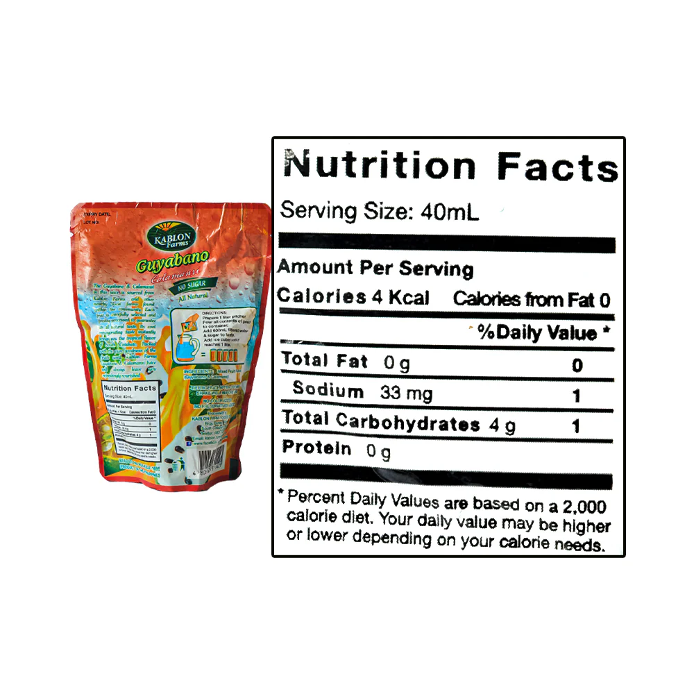 Kablon Juice Unsweetened Guyabano Calamansi 146ml - Image 3