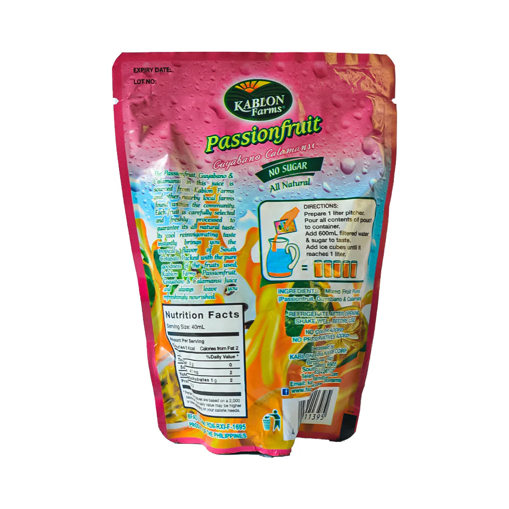 Kablon Juice Unsweetened Passionfruit Guyabano Calamansi 146ml - Image 2
