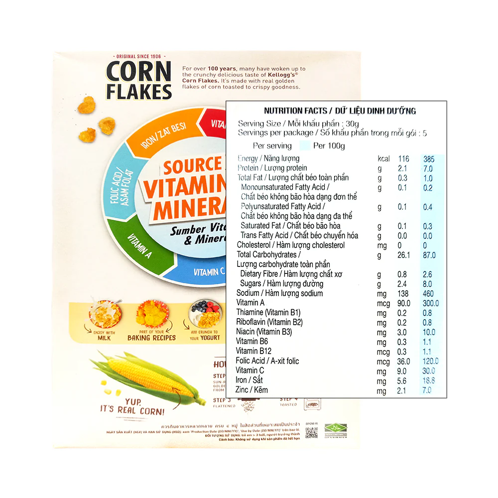 Kellogg's Corn Flakes Breakfast Cereal 150g - Image 2